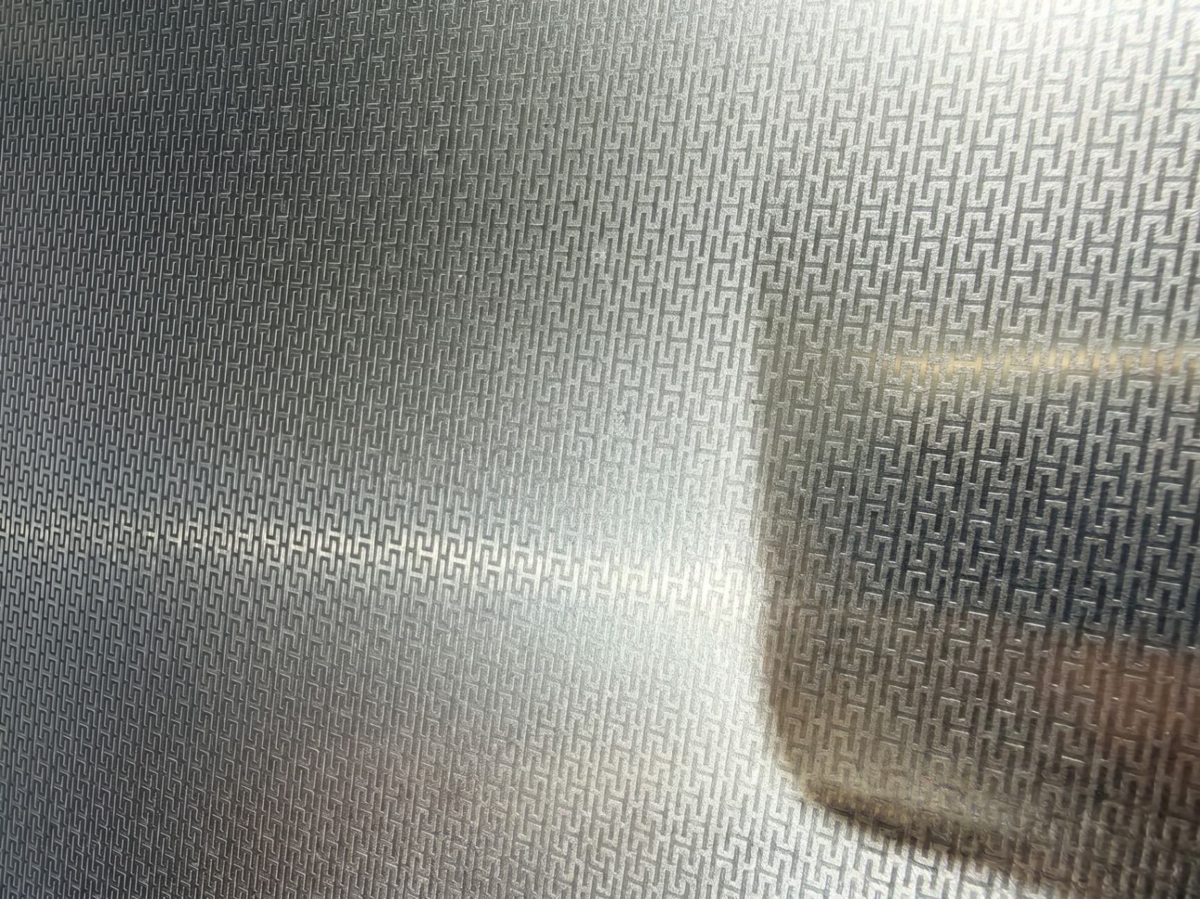 H-pattern galvanized substrate embossed, before painting